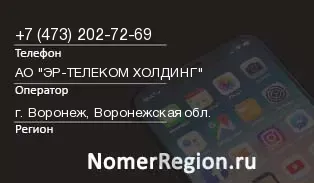 Кто звонил с 4732027269 - регион и оператор
